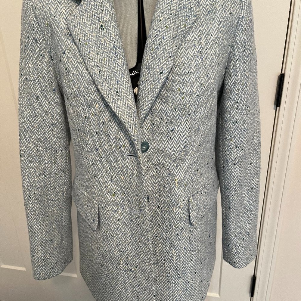 Talbots Wool Petite 2 Blue Tweed Blazer